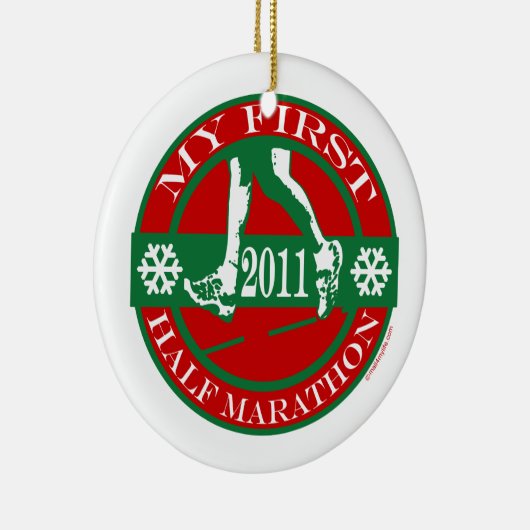 Mijn eerste halve marathon - 2011 keramisch ornament (Rechts)