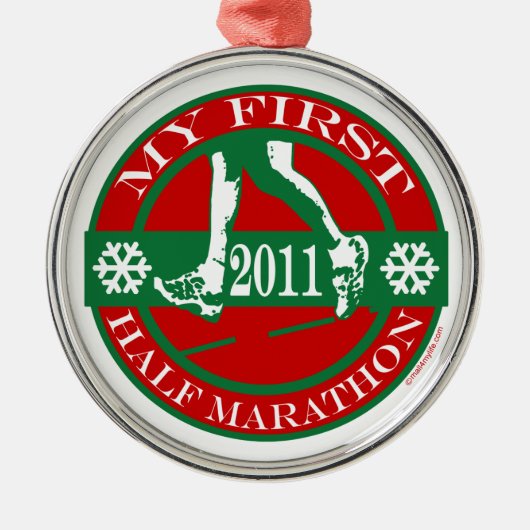 Mijn eerste halve marathon - 2011 metalen ornament (Voorkant)