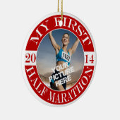 Mijn eerste halve marathonfotoornament - 2014 keramisch ornament (Rechts)