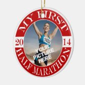 Mijn eerste halve marathonfotoornament - 2014 keramisch ornament (Links)