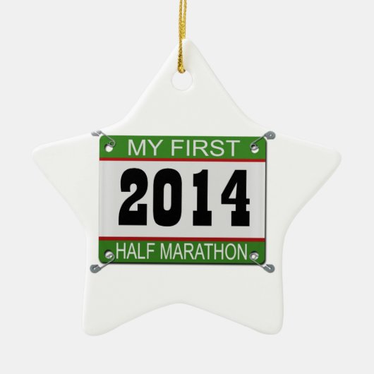 Mijn eerste halve marathonversiering - 2014 keramisch ornament (Voorkant)