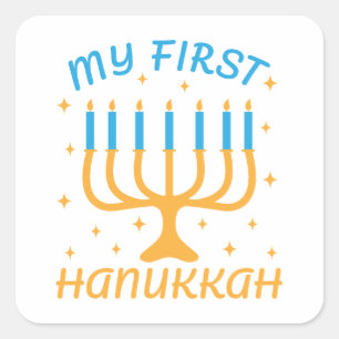 Mijn eerste hanukkah vierkante sticker