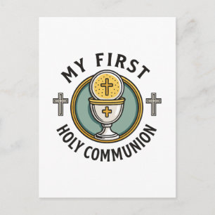 Mijn eerste Heilige Communie Eucharistie 1e Christ Feestdagenkaart