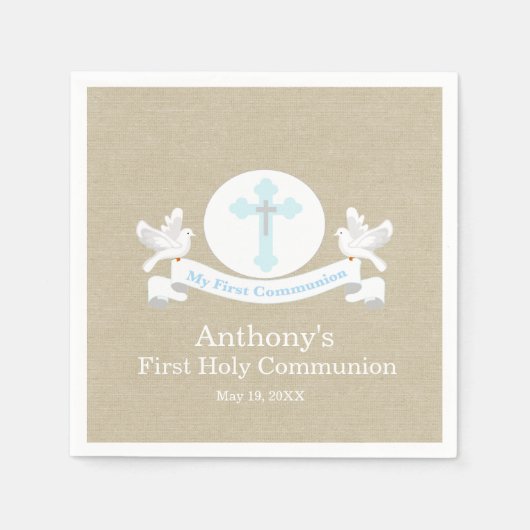 Mijn Eerste Heilige Communie Gepersonaliseerd serv Servetten (Voorkant)
