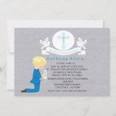 Mijn eerste Heilige Communie jongen knielend uitno Kaart (Voorkant)