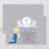 Mijn eerste Heilige Communie jongen knielend uitno Kaart (Voorkant / Achterkant)