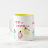 Mijn eerste Heilige Communiedag Tweekleurige Koffiemok (Voorkant links)