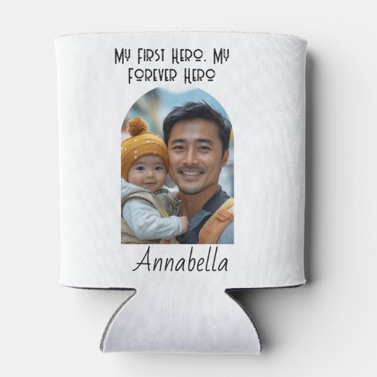 Mijn eerste held Mijn eeuwige held quote Blikjeskoeler (Achterkant)