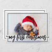 Mijn eerste horizontale kerstfoto feestdagenkaart (Voorkant / Achterkant)