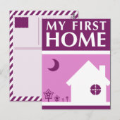 mijn eerste huis ( mod mauve ) briefkaart (Voorkant / Achterkant)