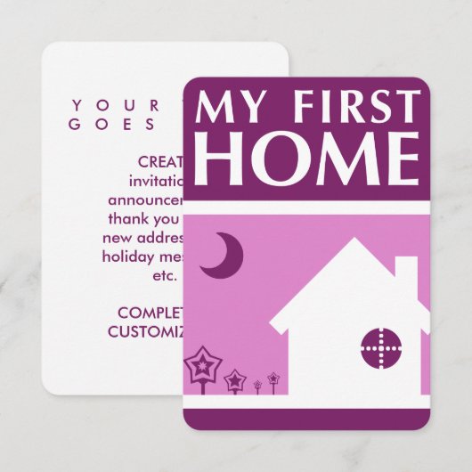 mijn eerste huis ( mod mauve ) kaart (Voorkant / Achterkant)