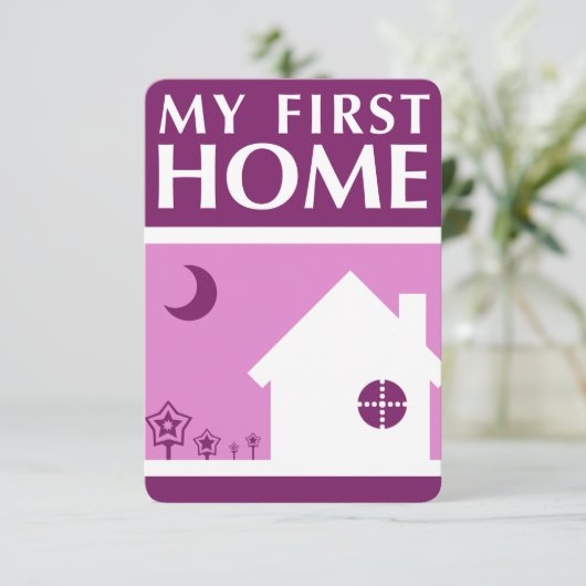 mijn eerste huis ( mod mauve ) kaart (Staand voorkant)