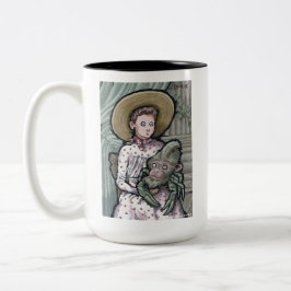 Mijn eerste huisnummer 3 - Surreal Odd Gothic Tweekleurige Koffiemok