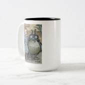 Mijn eerste huisnummer 5 - Surreal Odd Gothic crea Tweekleurige Koffiemok (Voorkant links)