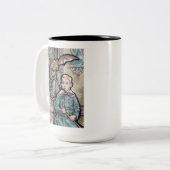 Mijn eerste huisnummer 8 - Surreal Odd Gothic crea Tweekleurige Koffiemok (Voorkant links)