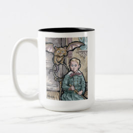 Mijn eerste huisnummer 8 - Surreal Odd Gothic crea Tweekleurige Koffiemok