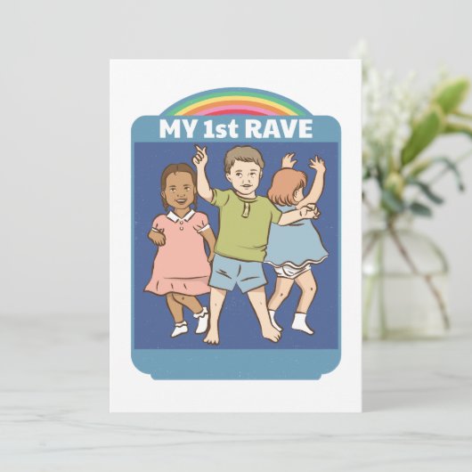 Mijn eerste  illustratie Rave Kaart (Staand voorkant)