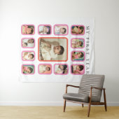 Mijn eerste jaar 12 maanden baby fotocollage wandkleed (In Situ (horizontaal))