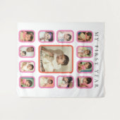 Mijn eerste jaar 12 maanden foto Baby Collage Wandkleed (Voorkant (horizontaal))