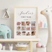 Mijn eerste jaar 1e verjaardag 12 Photo Collage Si Poster