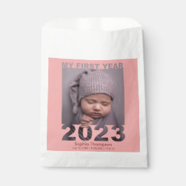 Mijn eerste jaar 2023 Modern Cutout Baby Foto Cora Bedankzakje