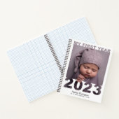 Mijn eerste jaar 2023 Modern Cutout Baby White Notitieboek (Binnen)