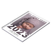 Mijn eerste jaar 2023 Modern Cutout Baby White Notitieboek (Linkerzijde)
