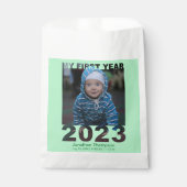 Mijn eerste jaar 2023 Moderne Cutout Baby Foto gro Bedankzakje (Voorkant)