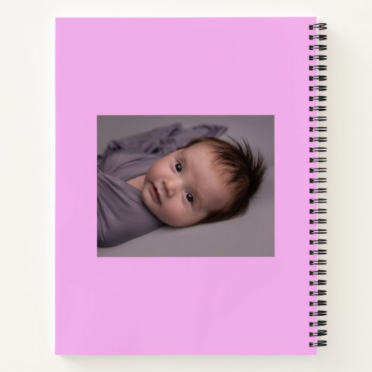 Mijn eerste jaar 2023 Moderne Cutout Baby Foto roz Notitieboek (Achterkant)