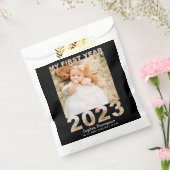Mijn eerste jaar 2023 Moderne Cutout Baby Foto zwa Bedankzakje (Gezegeld)