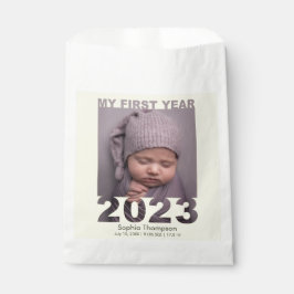 Mijn eerste jaar 2023 Moderne Cutout Baby Fotogeel Bedankzakje