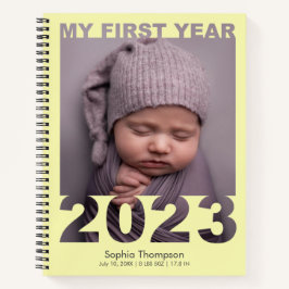 Mijn eerste jaar 2023 Moderne Cutout Baby Fotogeel Notitieboek
