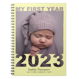 Mijn eerste jaar 2023 Moderne Cutout Baby Fotogeel Notitieboek