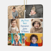 Mijn eerste jaar Baby Boy Photo Collage Schattige  Keramisch Ornament (Links)