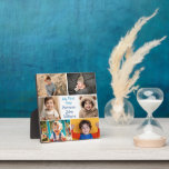 Mijn eerste jaar Baby Boy Photo Collage Schattigee Fotoplaat<br><div class="desc">Deze schattige baby's 1e jaar foto plaquette is voorzien van een 6 foto collage van uw kleine jongen. Mijn eerste jaar in prachtig blauw schrift boven de naam van je kind voor een geweldig herdenkingsgeschenk voor ouders en grootouders.</div>