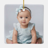 Mijn eerste jaar Baby Girl Fotocollage Schattige 2 Keramisch Ornament (Achterkant)