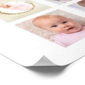 Mijn eerste jaar Baby, naam 12 Foto Collage Poster (Hoek)