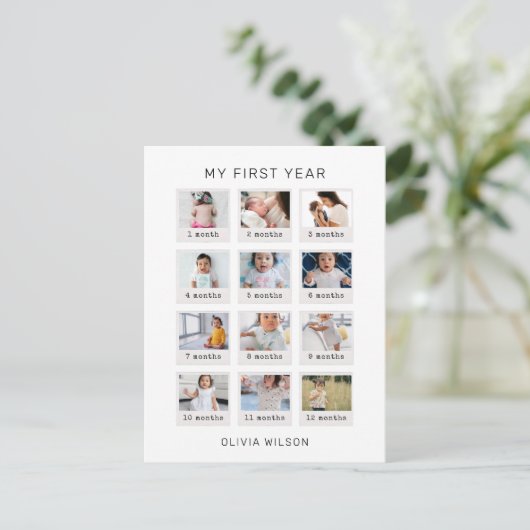 Mijn eerste jaar briefkaart (Staand voorkant)