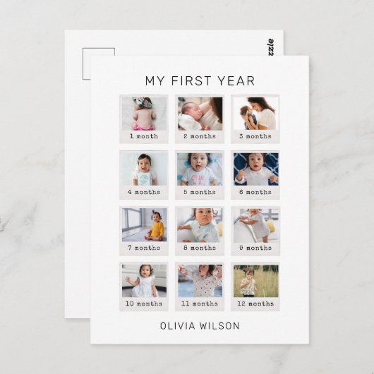 Mijn eerste jaar briefkaart (Voorkant / Achterkant)