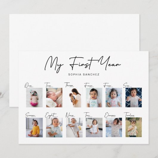 Mijn eerste jaar fotocollage (Voorkant / Achterkant)