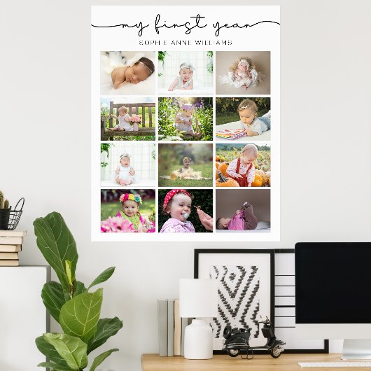 Mijn eerste jaar fotocollage poster (Thuiskantoor)
