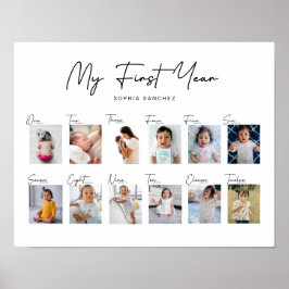 Mijn eerste jaar fotocollage poster