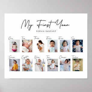 Mijn eerste jaar fotocollage poster