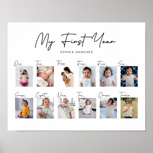 Mijn eerste jaar fotocollage poster (Voorkant)