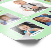 "Mijn eerste jaar" herinnert Groene Collage Baby B Foto Afdruk (Hoek)
