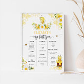 Mijn eerste jaar is infographic Bumble bee mijlpaa Poster