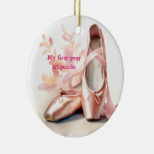 Mijn eerste jaar op Pointe gepersonaliseerd Orname Keramisch Ornament (Rechts)
