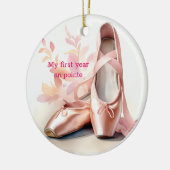 Mijn eerste jaar op Pointe gepersonaliseerd Orname Keramisch Ornament (Links)