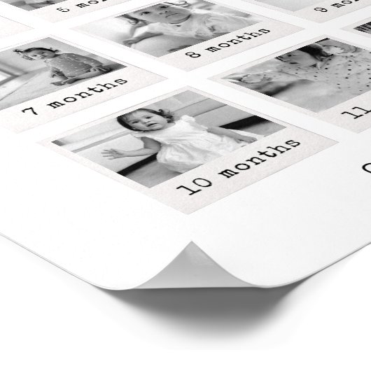 Mijn eerste jaar Poster Zwart & Wit (Hoek)