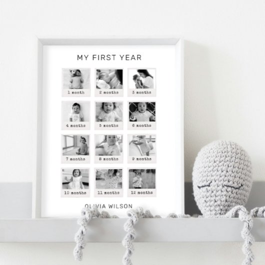 Mijn eerste jaar Poster Zwart & Wit